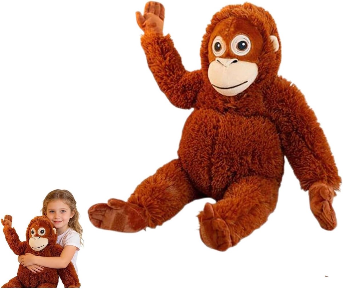 Pluche Speelgoed, 66 cm Grote Orang-oetan Pluche, Knuffelbare Aap Pluche voor Kinderen, Zachte Aap Pluche Speelgoed als Cadeau, Ideaal voor Fans & Dierenliefhebbers
