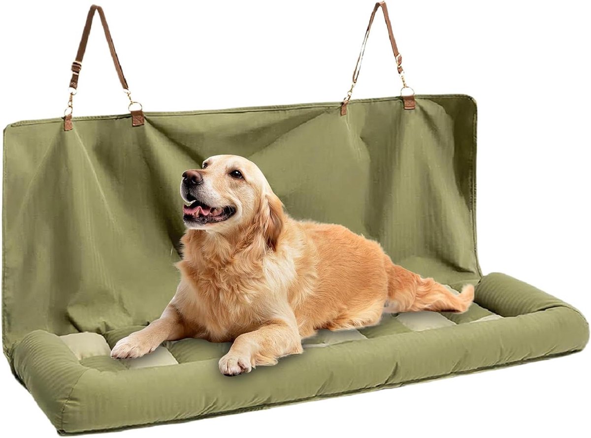 Autostoel Beschermer Honden - Honden Autohoes Achterbank - Veilig Reizen Huisdier - Waterdicht Antislip Materiaal - 124x45x49 cm - Groen
