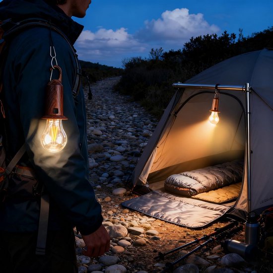 1 stuk - Campinglamp op zonne-energie - Draagbare buitenlamp - USB oplaadbare tentlamp - Retro LED campinglamp voor buiten - Campinglamp met afstandsbediening - Hanglamp geschikt voor wandelen, backpacken, vissen en noodgevallen bij stroomuitval — afbeelding 4
