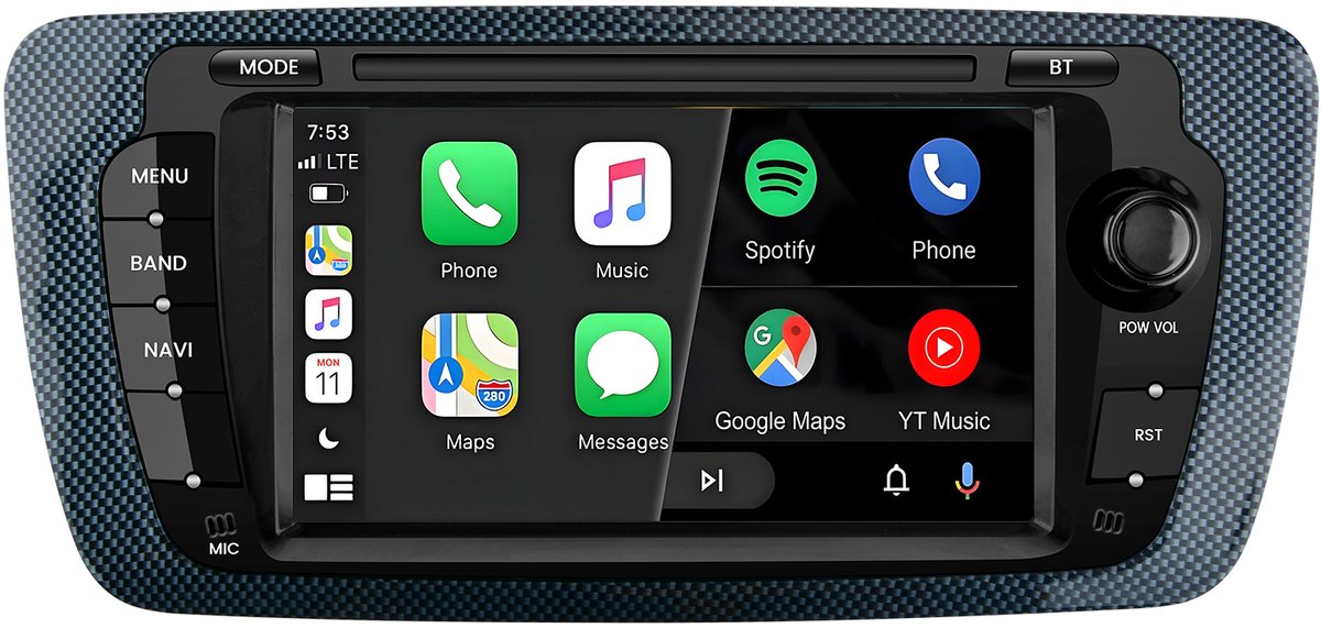 Cestovet Autoradio - Geschikt voor SEAT IBIZA MK4 6J 2009 t/m 2013 - Android 15 - Apple Carplay & Android Auto (Draadloos) - 2+64GB - 7 Inch HD IPS Touchscreen - GPS, WIFi, Bluetooth, USB, MP5 - Zwart