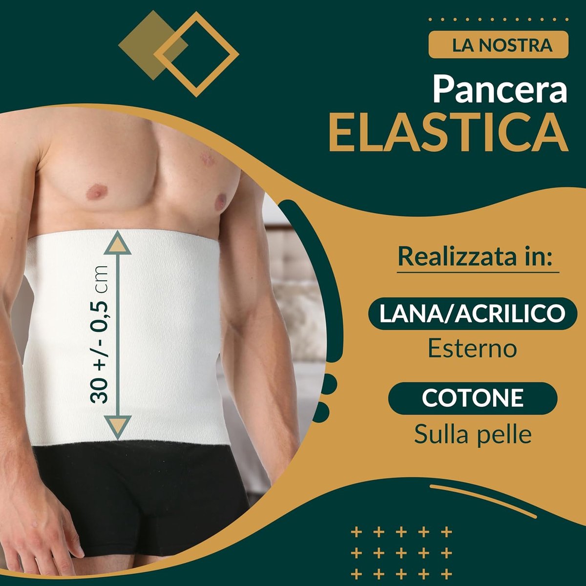 S buikriem voor heren en dames van wol en katoen, elastische lendenwervelband | Warm, thermisch, ondersteunend, buikspiertrainer, mannelijke buik, nierafdekking, rugpijn, buik, nieren, uniseks