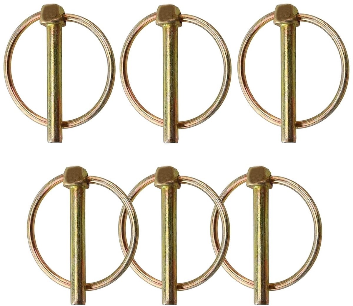 Vouwbare Splitspijkers 4.5 mm x 40 mm - Galvaniseerde Beveiligingsverbinding met Veerbevestiging voor Aanhangers, Tractors en Fietsen - Set van 6 Stuks