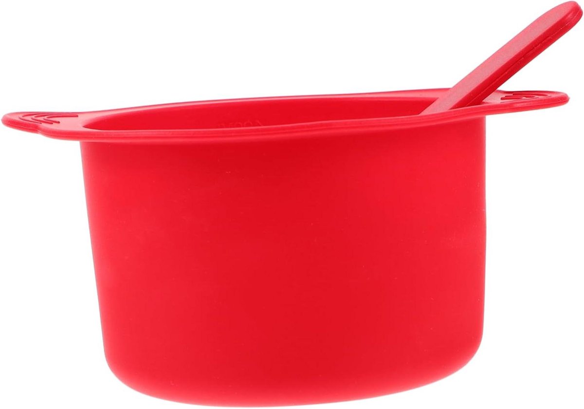 Waxverwarmer Kom - Hars Verwarmer - Ontharen Thuis - Hittebestendig Siliconen - 400 ml Inhoud - Rood