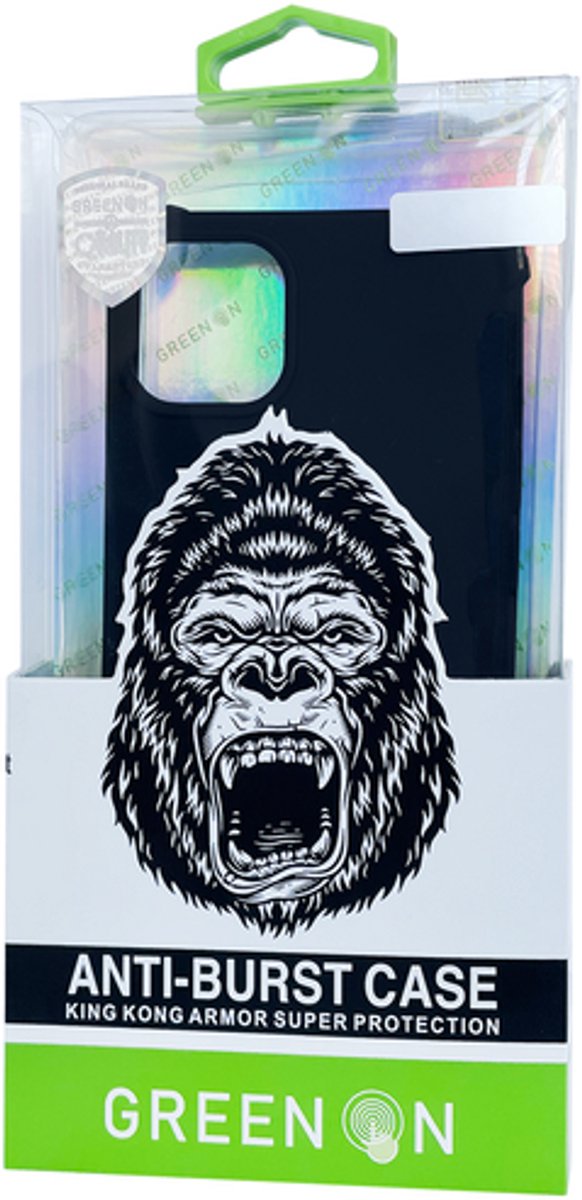 GREEN ON Black Silicone Anti Burst Case For Samsung geschikt voor Samsung Galaxy A72