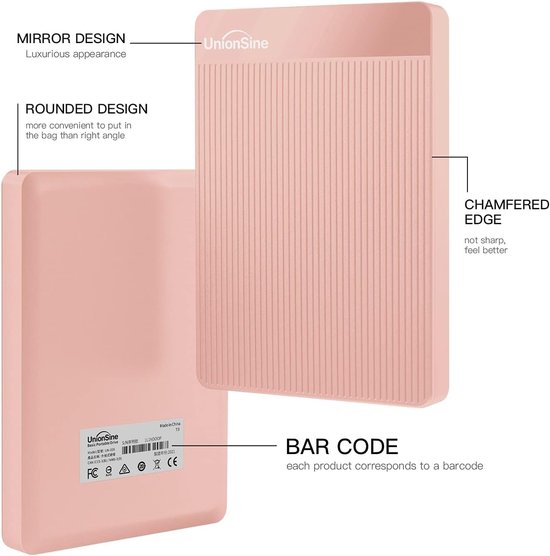 Externe Harde Schijf 500 GB - USB 3.0 HDD - Ultra Slim, Stil en Draagbaar - Plug & Play - Roze — afbeelding 5