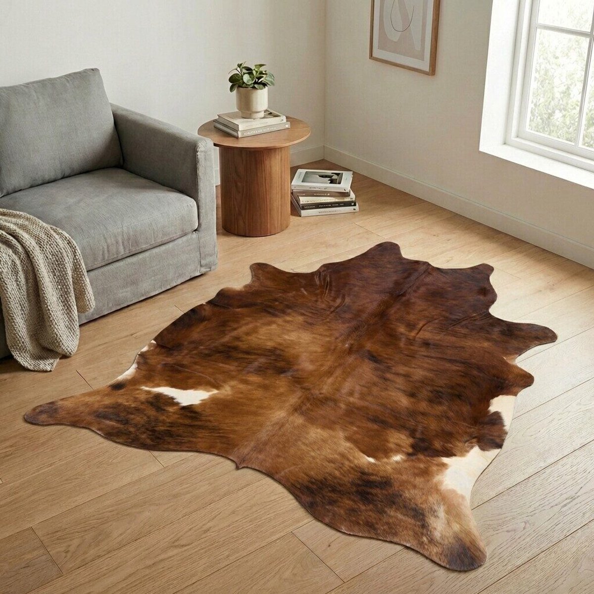Koeienhuid Vloerkleed - Effen-solid - 205 x 187 cm - Koeienkleed / Koeienvel / Dierenvel / Dierenhuid / Koehuid Tapijt