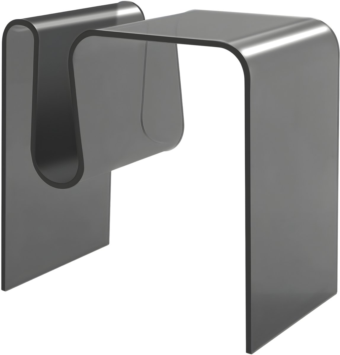 Black Bedside Table - Modern Acrylic - Freestanding M-Shaped - Living Room Office