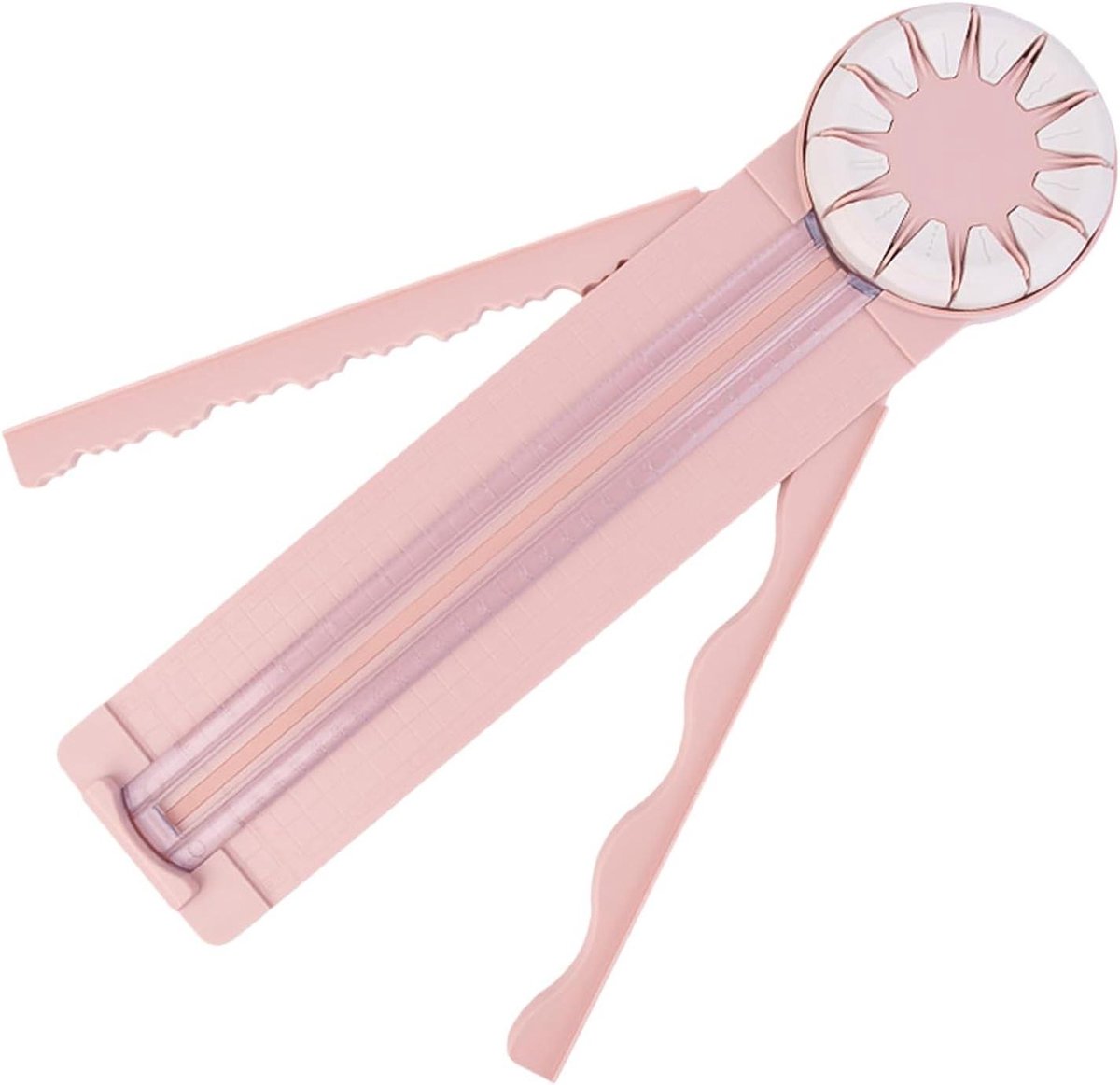 Papiersnijder - Snijgereedschap - Hobby projecten - Verschillende snijkoppen - 47 x 12 cm - Roze