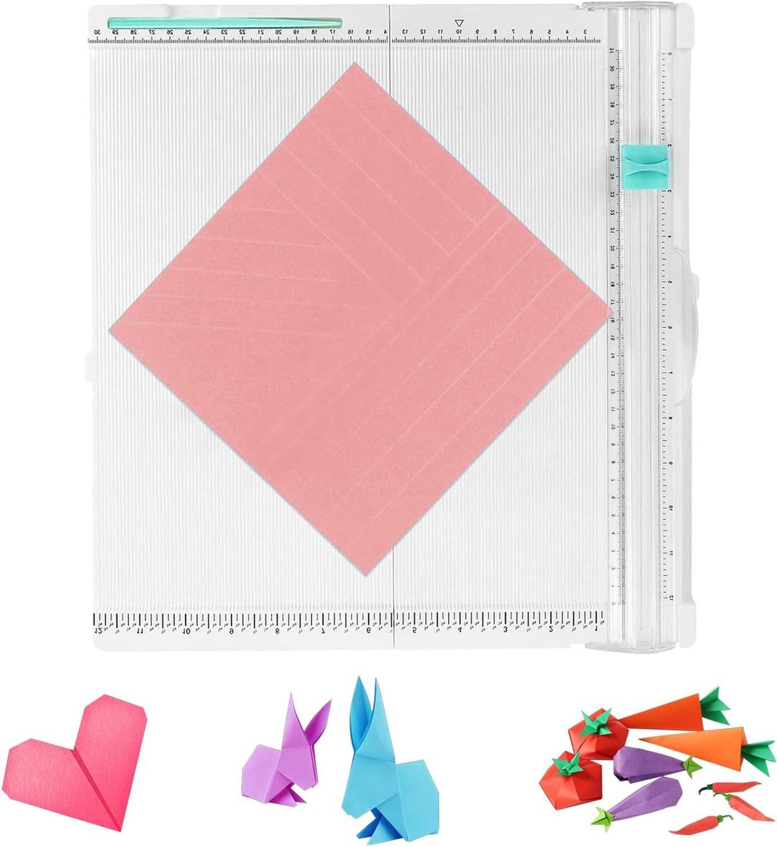 Papiersnijder Vouwplank - Papier Snijmachine - Kaarten Maken - Combinatie Functie - 36x35cm - Wit