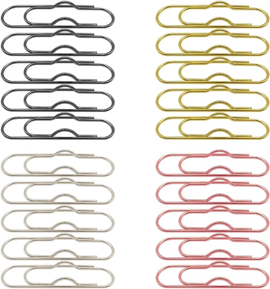 20 Stuks Paperclip Houder Set, Metalen Pen Clips voor Boeken, Notebooks en Agenda's in 4 Kleuren