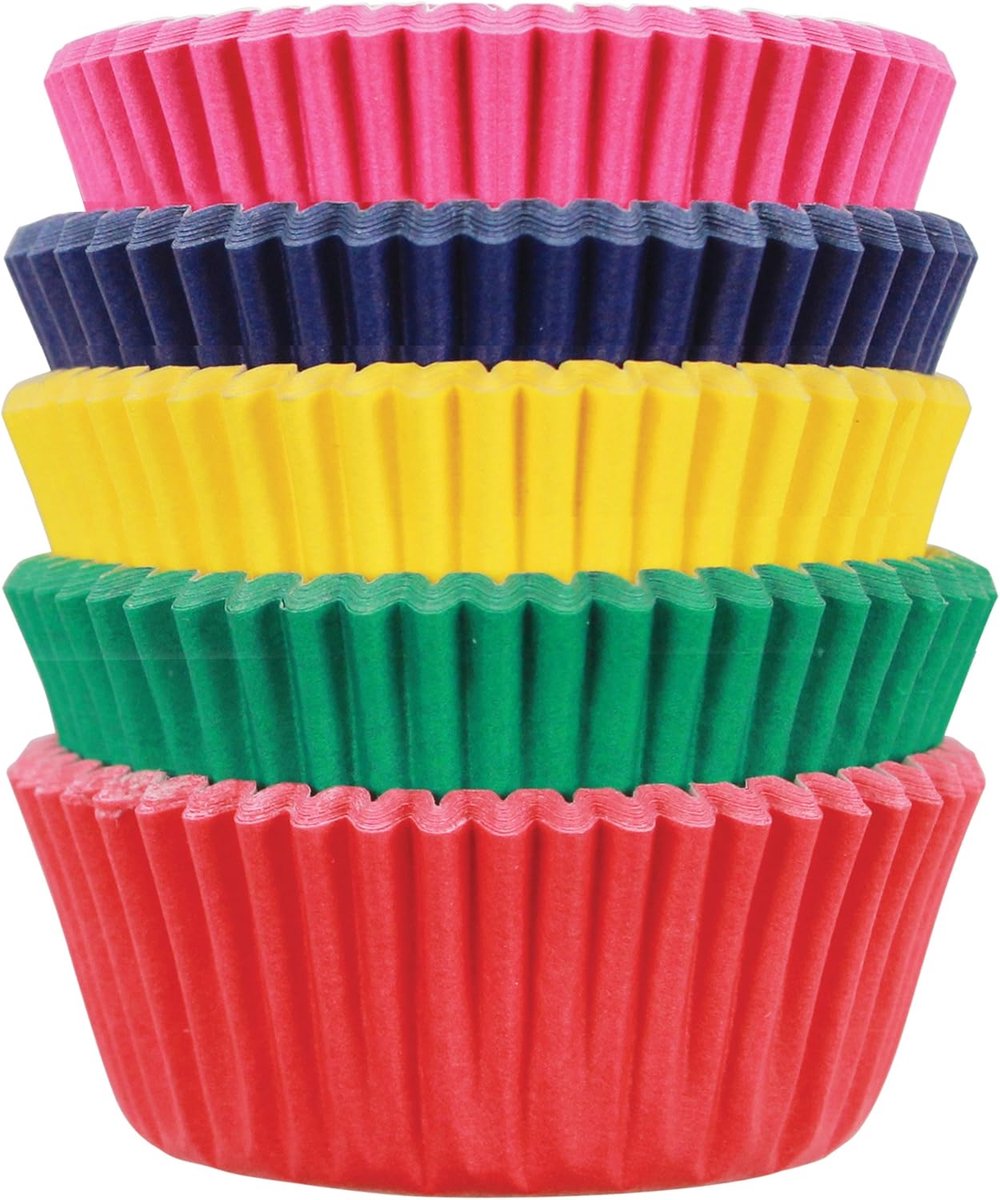 BC741 Carnaval-papieren bakvormpjes voor cupcakes, mini-formaat, 100 stuks, 4,5 x 4,5 x 2 cm