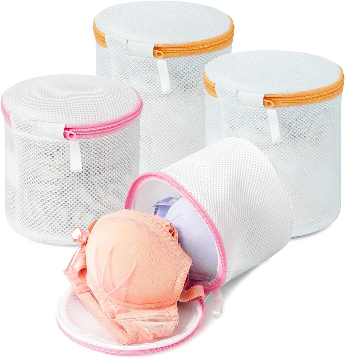 Eono van Amazon - Wasnetten voor beha's - 4 stuks mesh wasnetten voor de wasmachine zakje voor delicate lingerie met premium ritssluiting