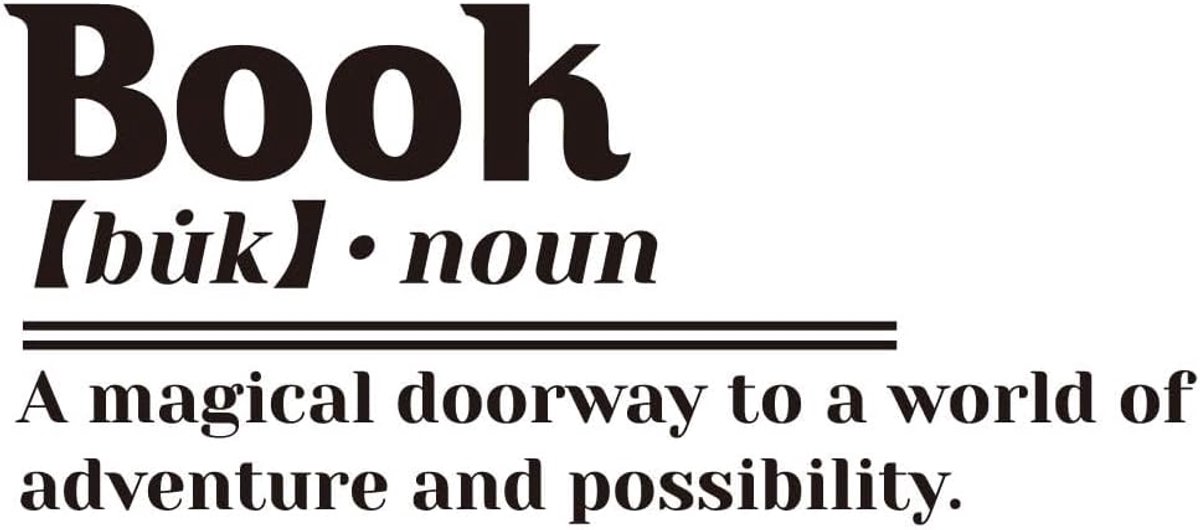 Zwarte motiverende muursticker boek inspirerende citaten muurstickers boek positieve tekst muursticker vinyl muurkunst sticker voor leeskamer bibliotheek slaapkamer woonkamer wanddecoratie