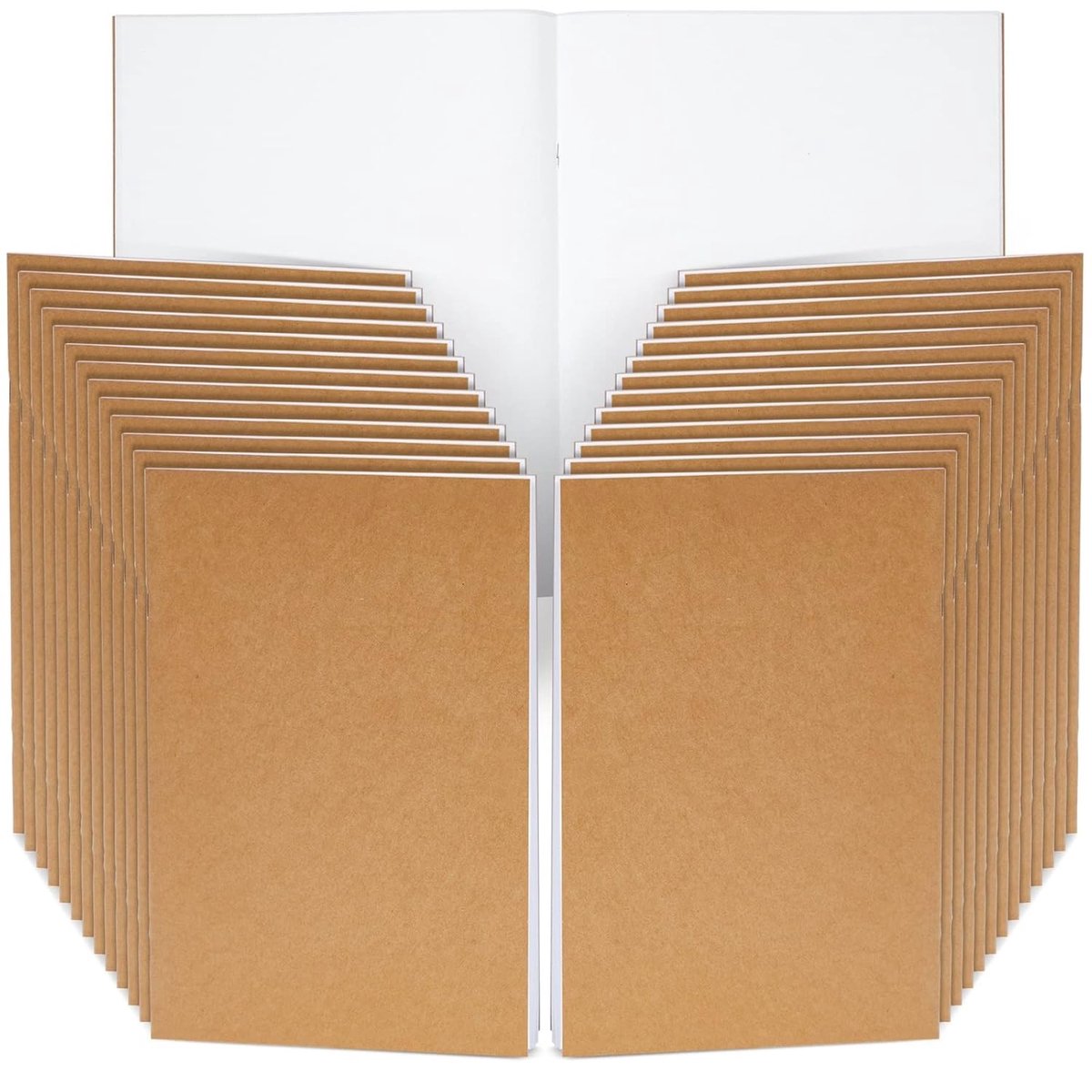 24 stuks blanco ongelijnde notitieboekjes bulk set. Briefformaat kraftpapier-tijdschriften met 24 vellen om te tekenen, schetsboek, kantoorbenodigdheden (21,6 x 28 cm)