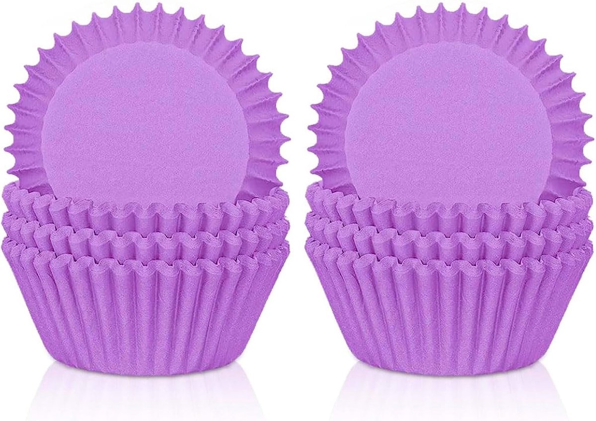 200 stuks mini paarse cupcake-hoesjes, papieren muffin taartwikkeldozen, bakvormpjes, desserthouder, cupcake-voeringen voor Valentijnsdag, bruiloft, verjaardagsfeest, Union Jack, feesttaartdecoratie
