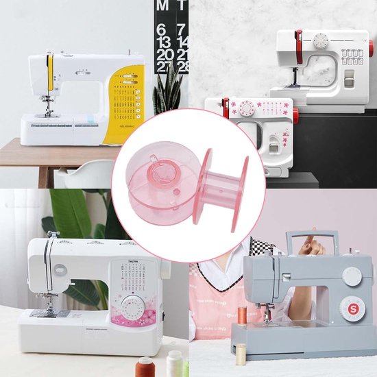 Spoelen voor naaimachine, 16 stuks, naaispoelen met spoelbox, kunststof spoelen voor draden, naaimachines, kunststof spoelen, naaimachines, voor de meeste naaimachines, roze — afbeelding 4