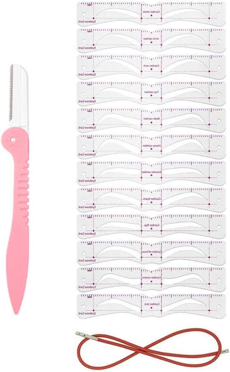 Wenkbrauw Sjabloon Kit - Wenkbrauw Stempel Mal - Snel Make-up Aanbrengen - Handsfree Ontwerp - 12 Diverse Stijlen - Niet Gespecificeerd