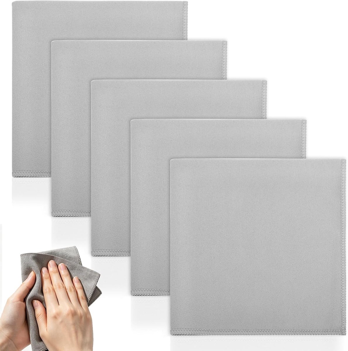 5 Stuks Microfiber Sportdoek, Sportschooldoek Anti-Zweet voor Fitness Reizen Dagelijks Gebruik, Grijs, 30×30CM