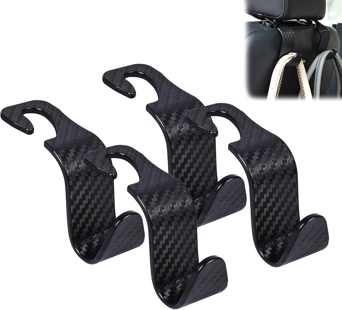 4 stuks autostoel hoofdsteun haak, autostoel organizer haken portemonnee haak mobiele telefoon houder hanger opslag voor tassen portemonnees handtassen