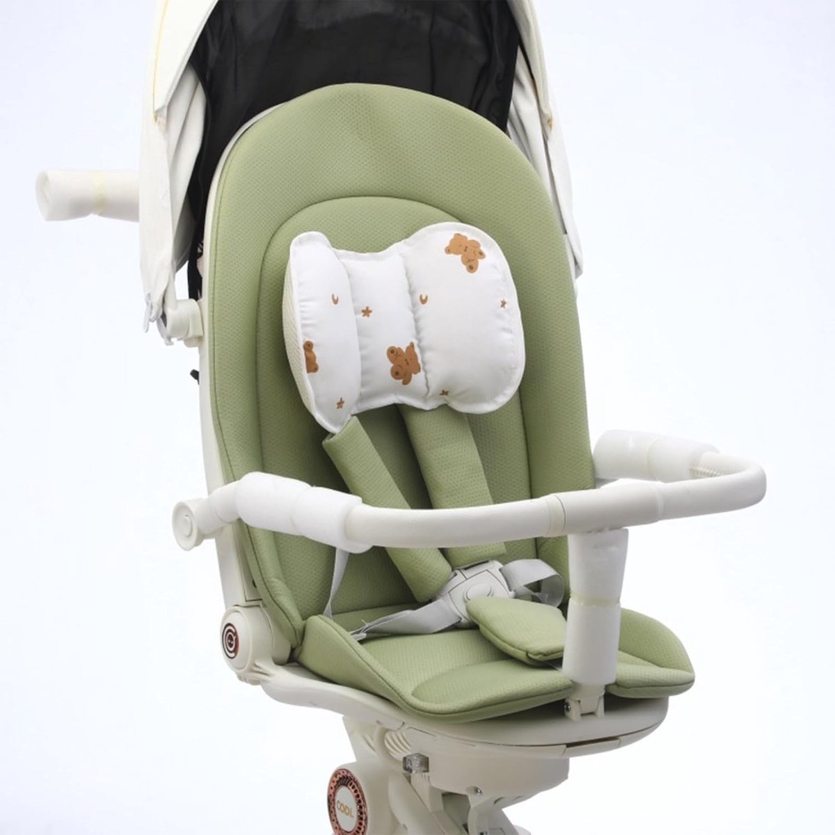 Baby Reis Kussen - Kinderwagen Kussen - Comfortabel Reizen - Ademende Stof - Universeel - Beer