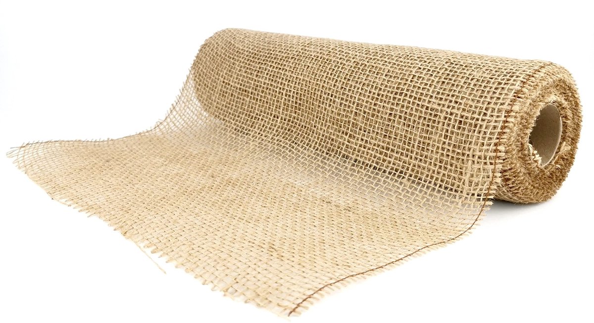 Jute Lint Naturel bruin rol 30x500cm - 30cm Breed - Jute Cadeaulint Vintage - Decoratielint Bruiloft - Jute Stof voor Bloemisterij en Decoratie