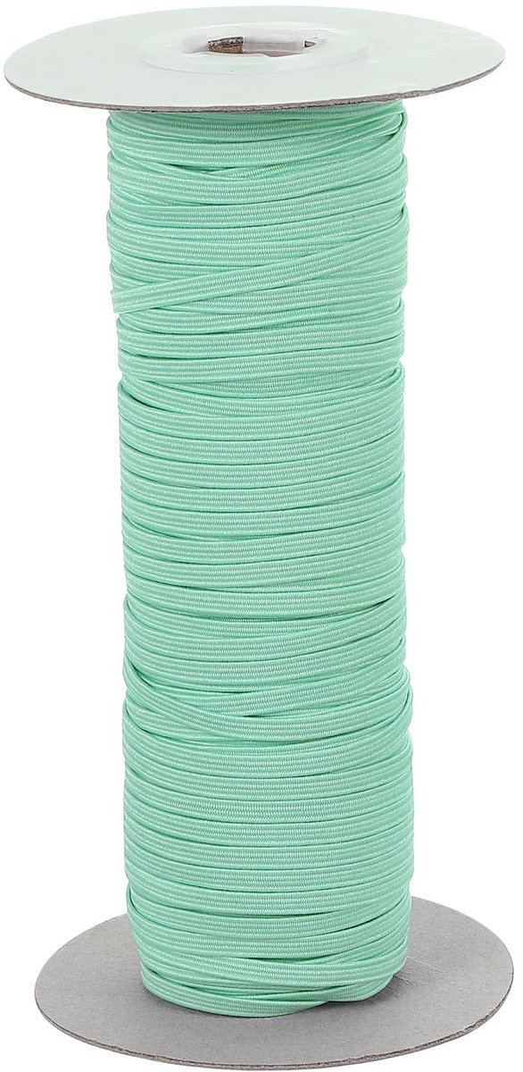 Elastische banden, 3 mm x 45 meter, polyester plat elastisch koord, stretchband voor naaien, knutselen, doe-het-zelf, turkoois