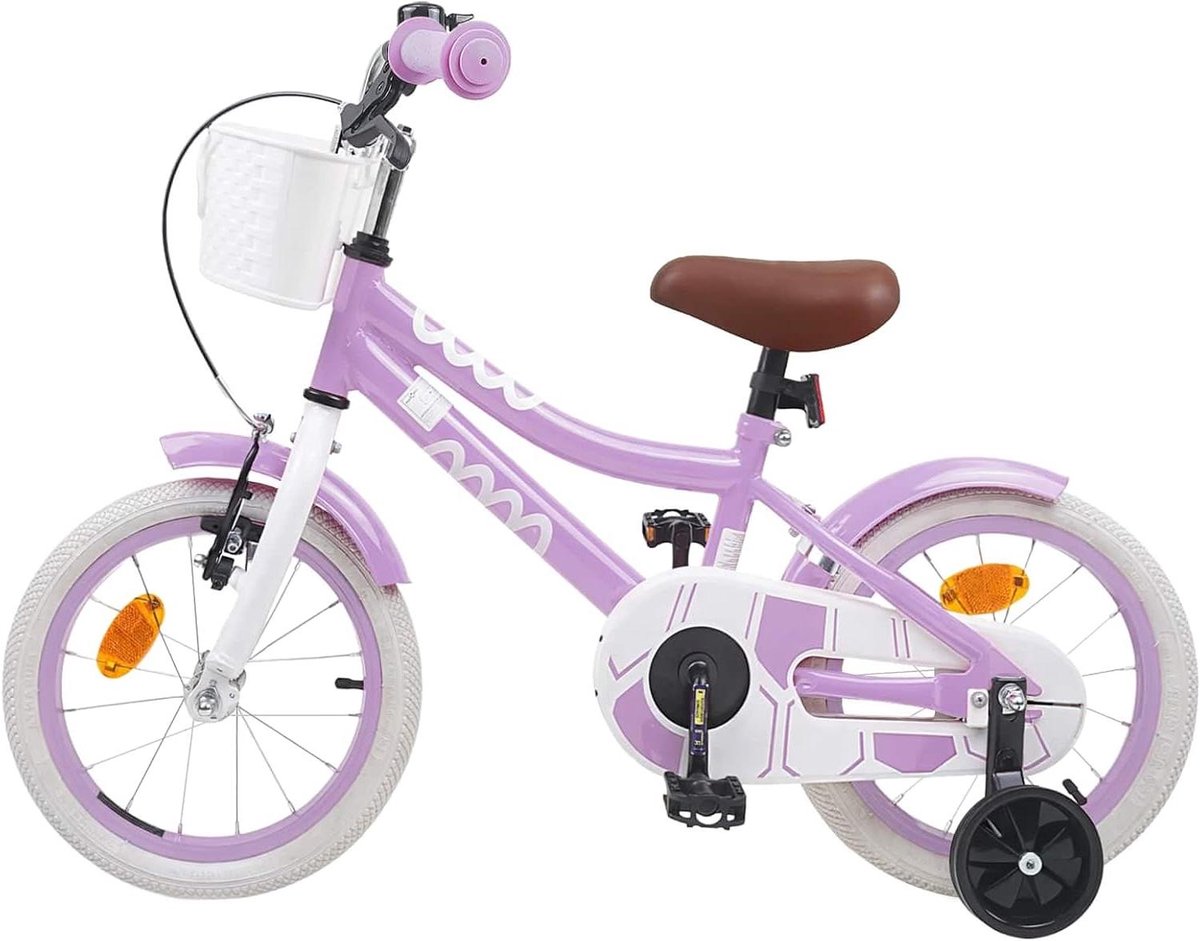 Kinderfiets Loopfiets Peuter Leren Fietsen Verstelbare Handvatten 12 inch Paars