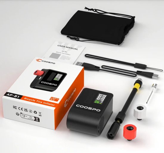 Coospo - AP-B1 - Mini Elektrische Fietspomp - 120 PSI - 500 mAh - Draagbaar - Auto-Detectie — afbeelding 5