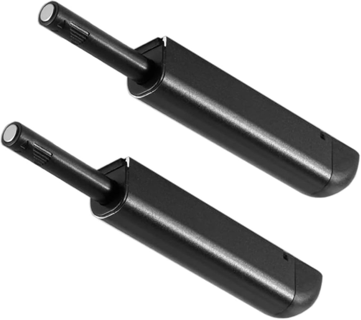 2 Stuks Aluminium Deuropener, Magneetsluiting Demper, Drukdeuropener voor Kastdeuren, Kledingkast en Laden, Zwart