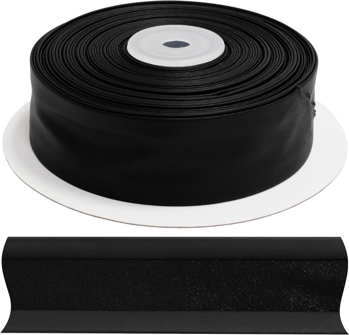 - C77456 biasband om te naaien, 10 m x 30 mm, van 5% lycra en 95% polyester, zwart