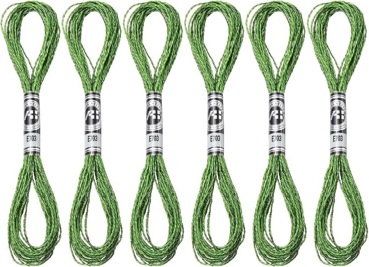 Flossen, metalen borduurgaren nylon draden armbanden string voor kruissteek handborduurwerk, grasgroen