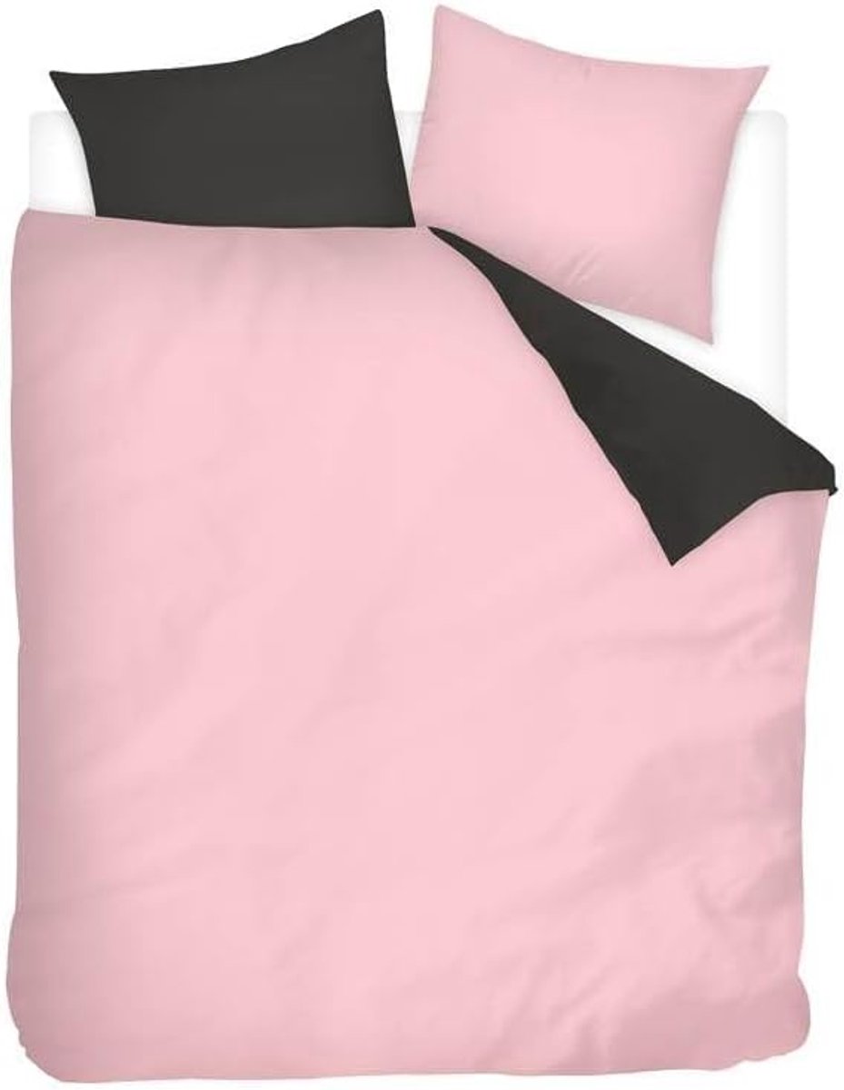 Dekbedovertrek - 270x200/220 cm + 2 kussenslopen 60x70 cm - Roze/Antraciet