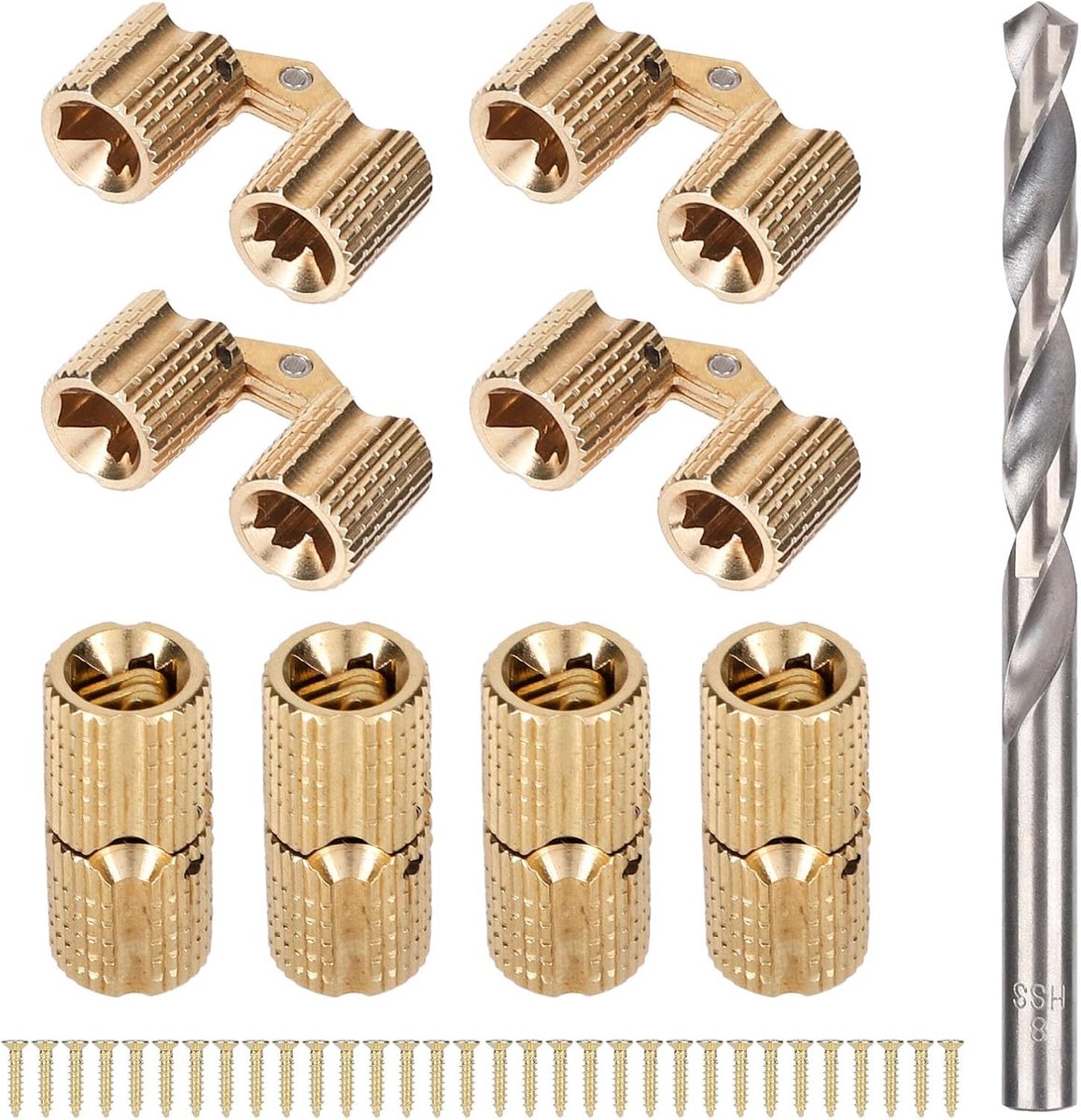 Scharnieren met Boor, 180-Graden Opening Verborgen Meubelscharnieren Set met Schroeven voor Onzichtbare Kast Juweelendoos Houten DIY Handwerkprojecten