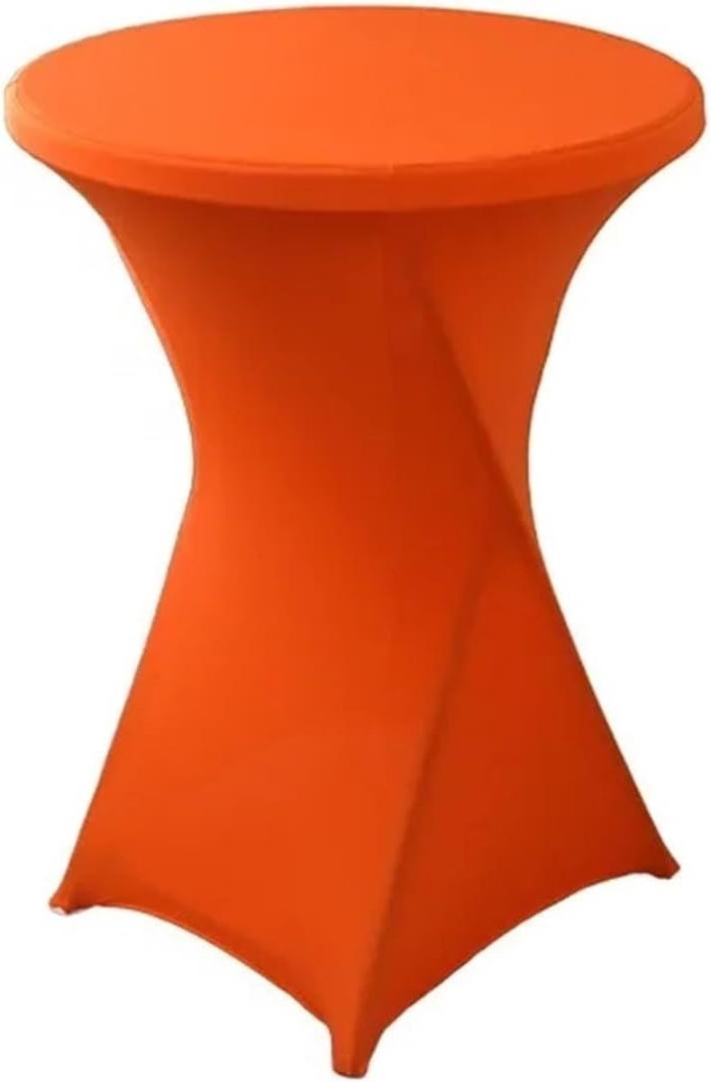 Statafelhoes Rond - Cocktail Tafelkleed - Feest Decoratie - Elastische Pasvorm - 60 cm Diameter - Oranje