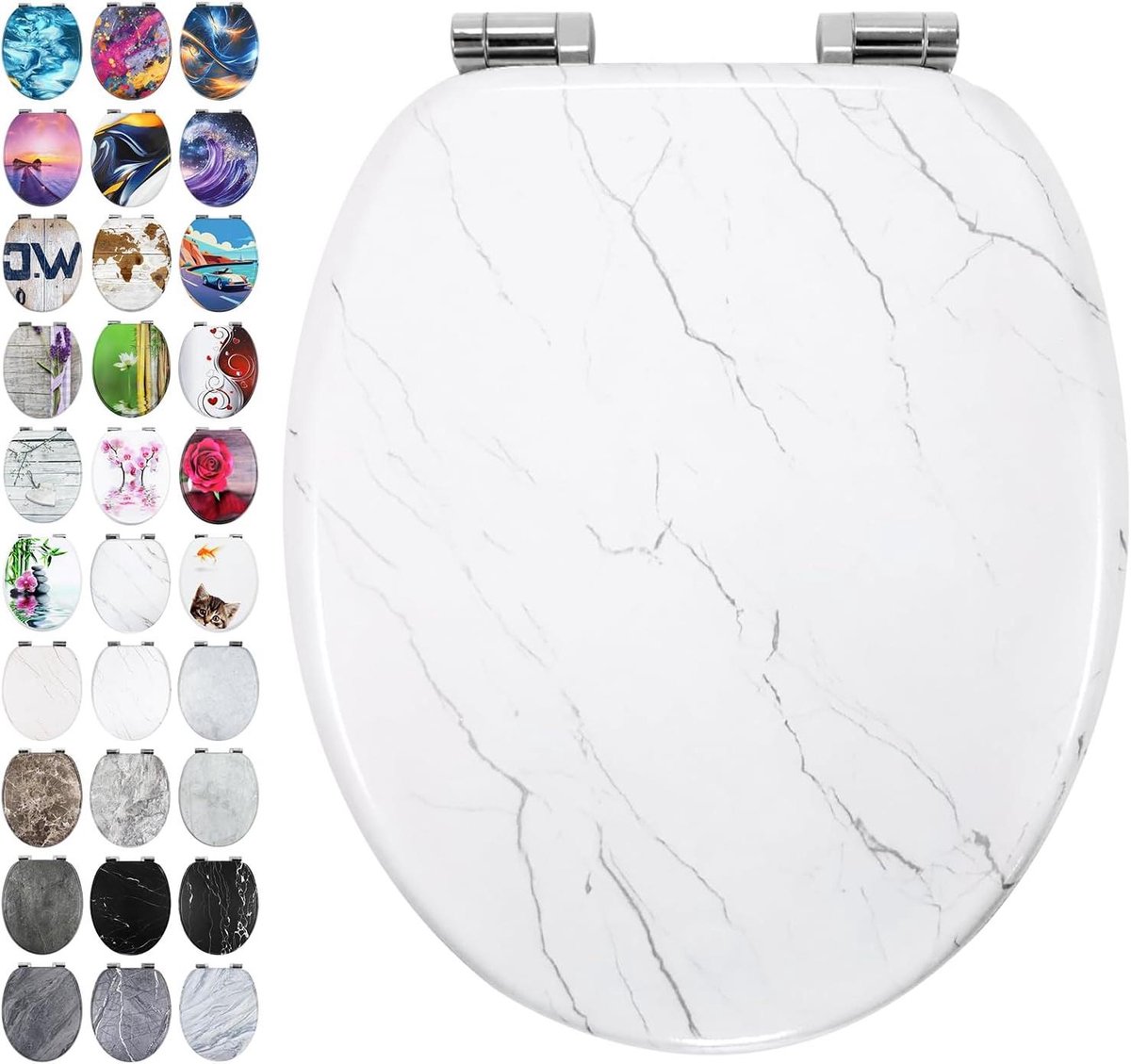 WC-bril - Toiletdeksel bamboe - Badkamer vernieuwen - Softclose mechanisme - 44 x 37 cm - Natuurlijk bamboe