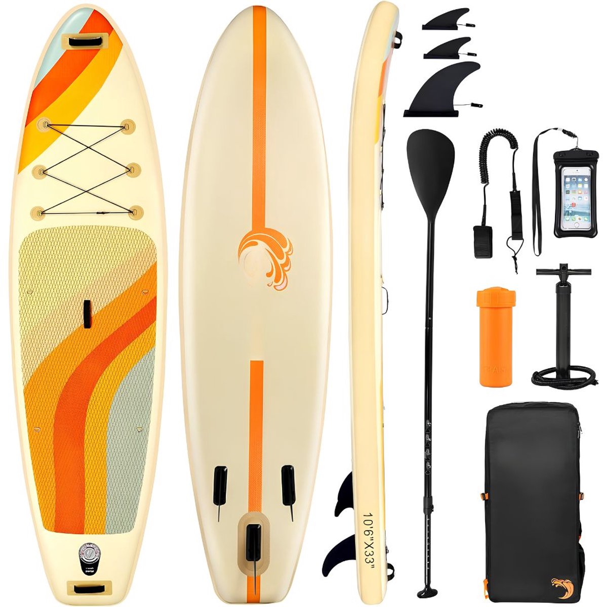 SP® Supboard - Sup Board - Opblaasbaar Paddle Board - Geel - 320cm x 84cm x 15cm