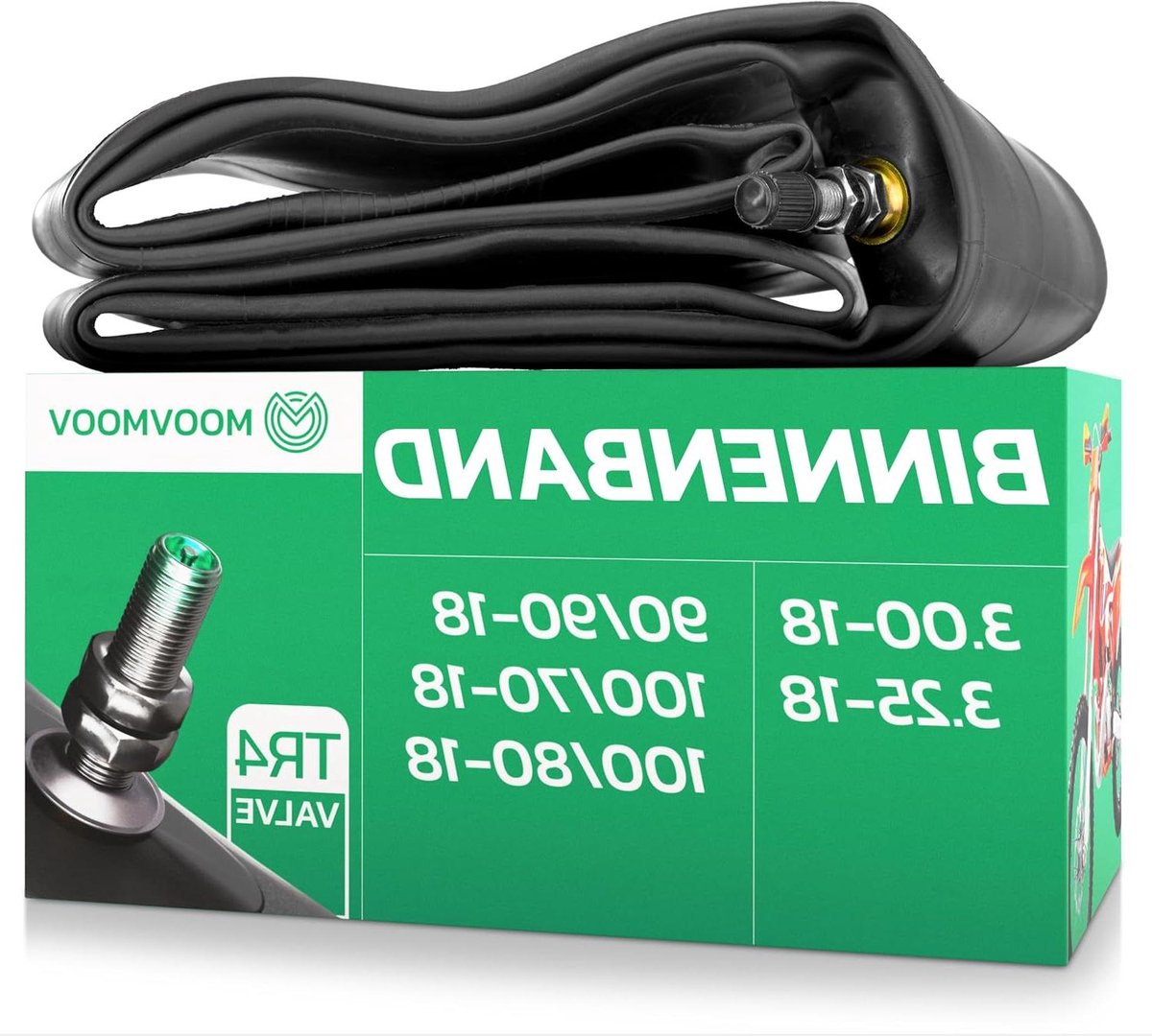 Motorbinnenband - Vervangende band - Motoronderhoud - Robuust butylrubber - 18 inch - Zwart