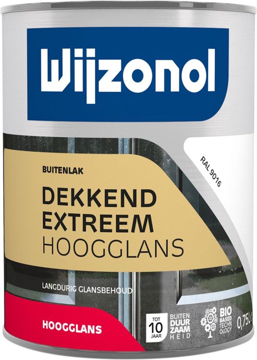 Wijzonol Dekkend Extreem Hoogglans RAL 9016 750ml