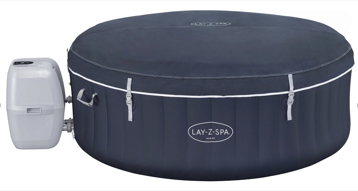Otto Simon LAY-Z-SPA Miami AirJet Hot Tub Ø 180 cm met Isolatie - afbeelding 3