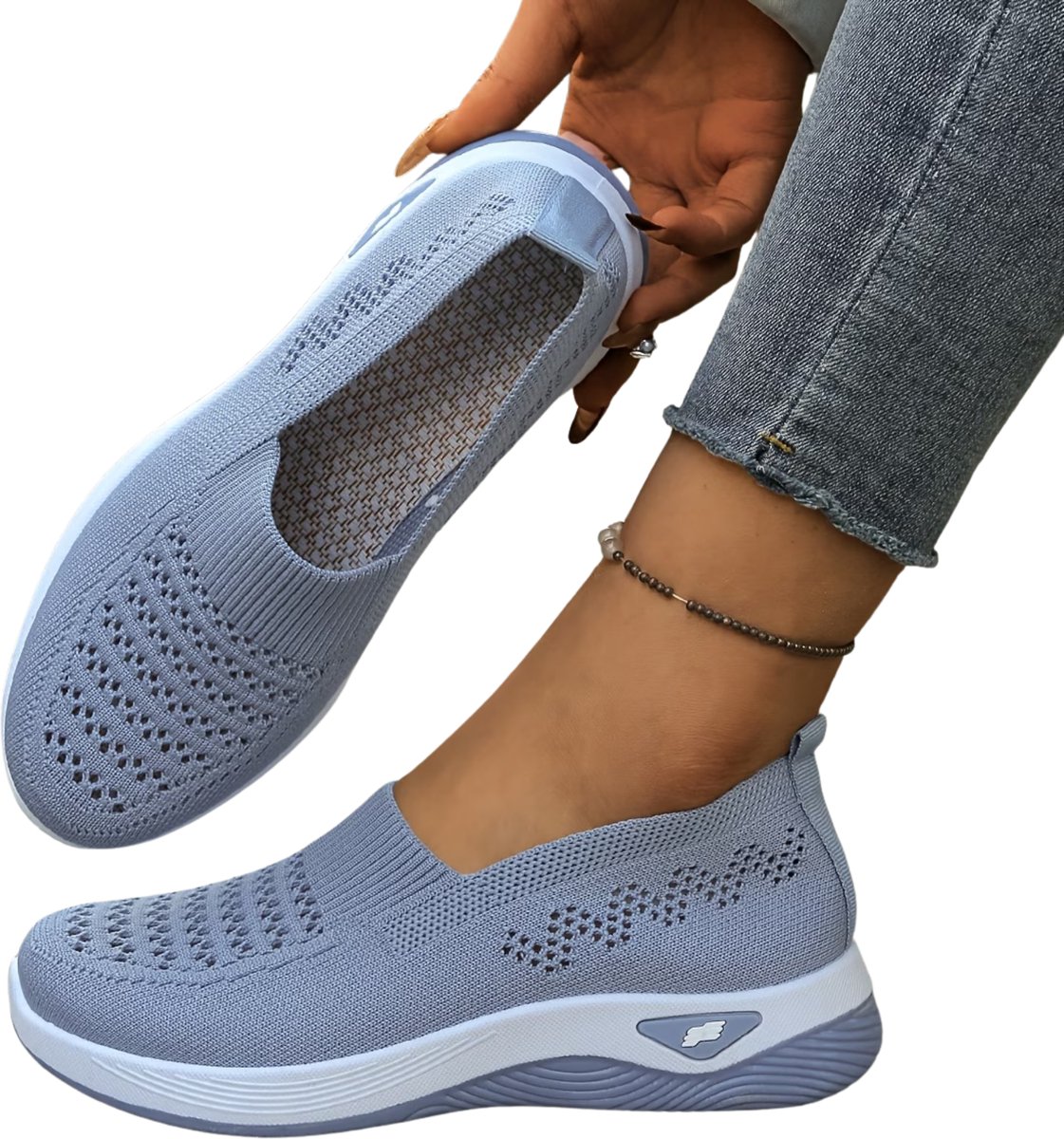 Currero Schoenen Dames Sneakers Comfortabel Slippers Casual Volwassenen Hemelsblauw 39