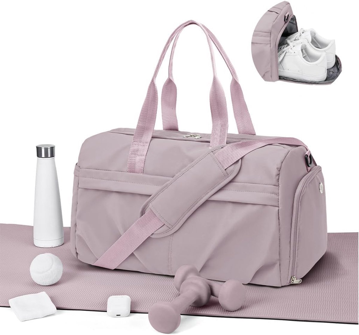 Sporttassen met Schoenenvak Reistas Trainingstas Fitness Tas voor Gym Sport Bag Women Weekendtas Waterdichte Ziekenhuistas Plunjezak Tassen Travel Bag,C3-Lotusroze