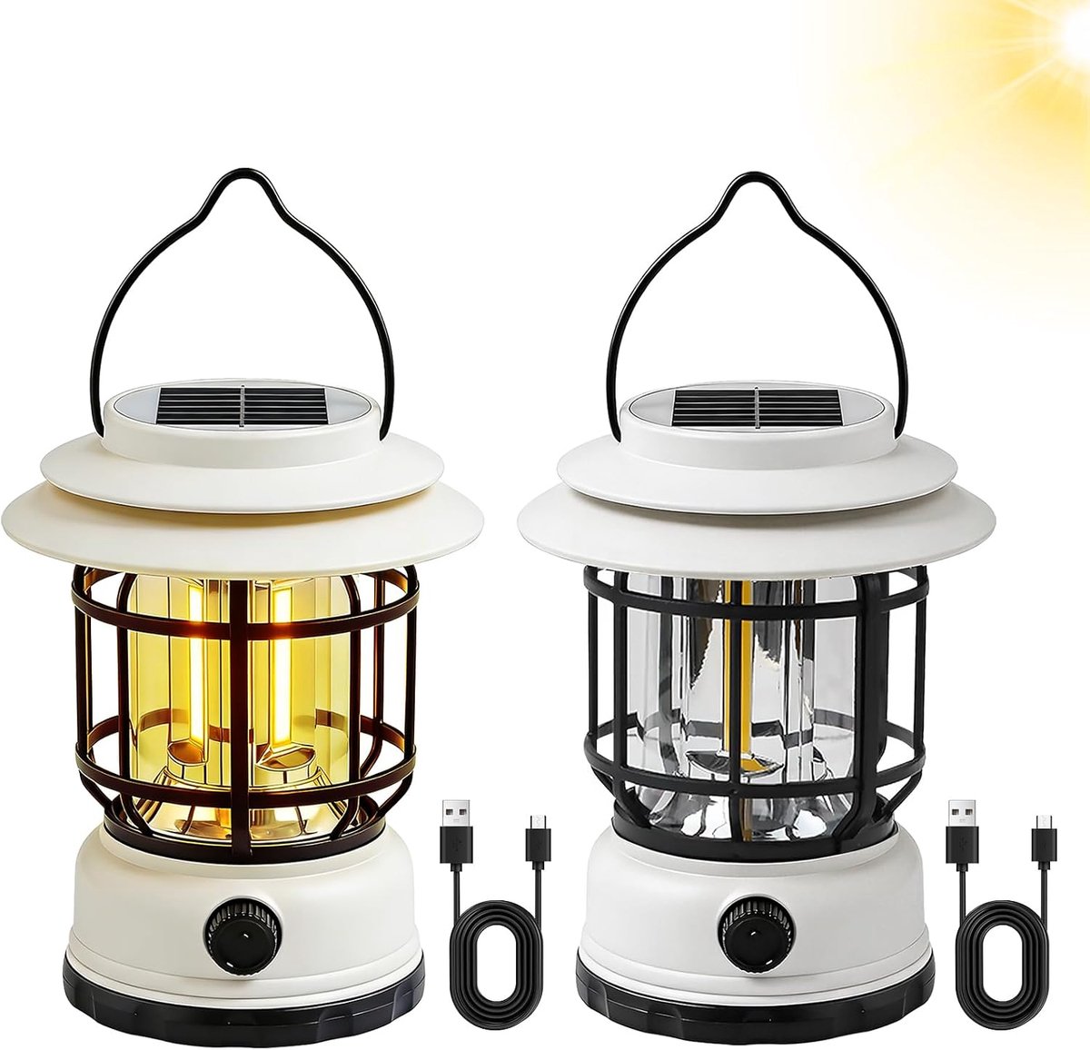 Lantaarns voor buiten, led-lantaarn, led-lantaarn outdoor, led-campinglamp, draagbaar, voor camping, avontuur en noodgevallen, kleur ivoorwit, handig en op te hangen, IPX4-waterdicht