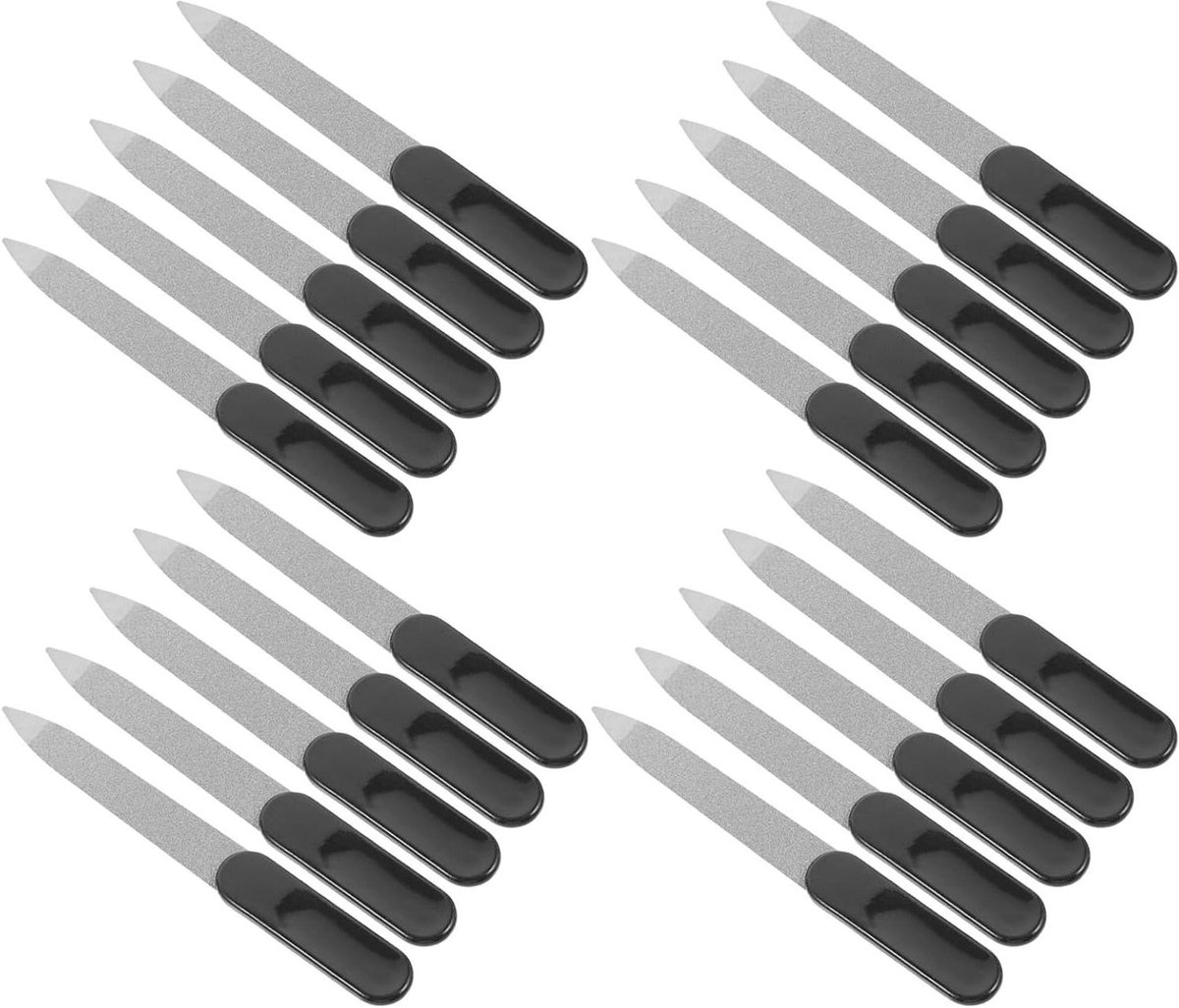 Metalen Nagelvijlen - Roestvrijstalen Vijlen - Nagelverzorging - Dubbelzijdig Ontwerp - 9 cm - Zwart