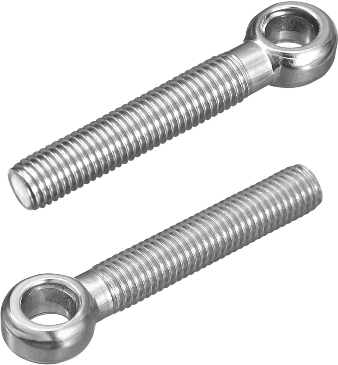 4 stuks ringschroef M12 x 75 mm hefarmen schroeven 304 roestvrij staal machine schouder zwenkbout hefring oogschroef voor pijpleidingen afsluitkleppen bouw bevestigingselementen zilver
