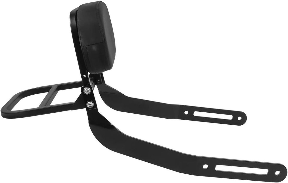 Passagierskussen Motorfiets - Motorfiets Rugleuning - Comfortabel Reizen - Afneembare Rugleuning - Met Bagagedrager - Zwart