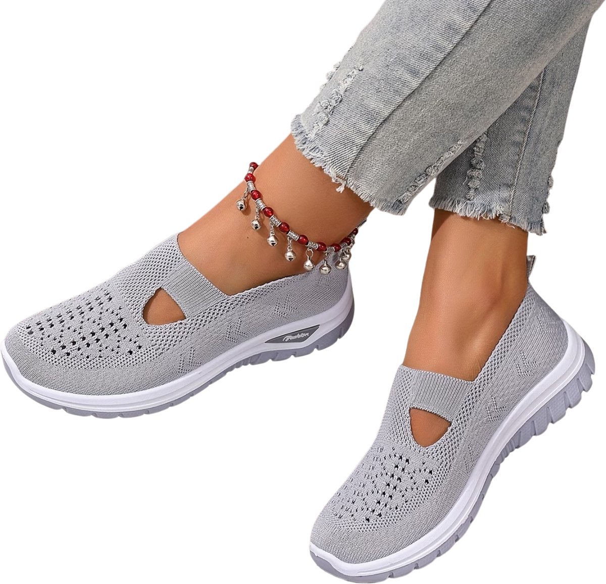 Currero Schoenen Dames Sneakers Comfortabel Slippers Casual Volwassenen 36 Grijs