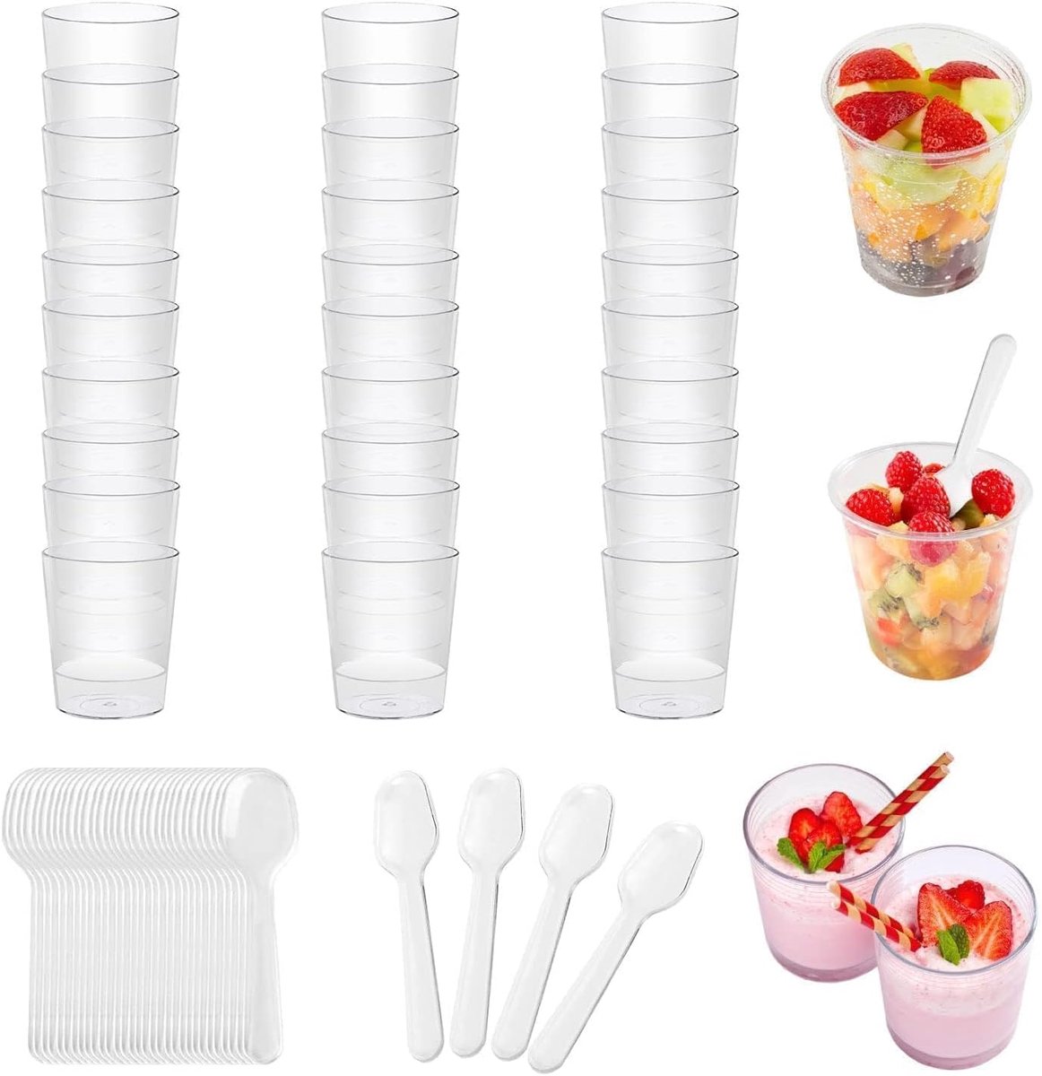 borrelglazen, 55 ml, herbruikbaar, perfect voor verjaardagen, bruiloften, feesten, familiefeesten