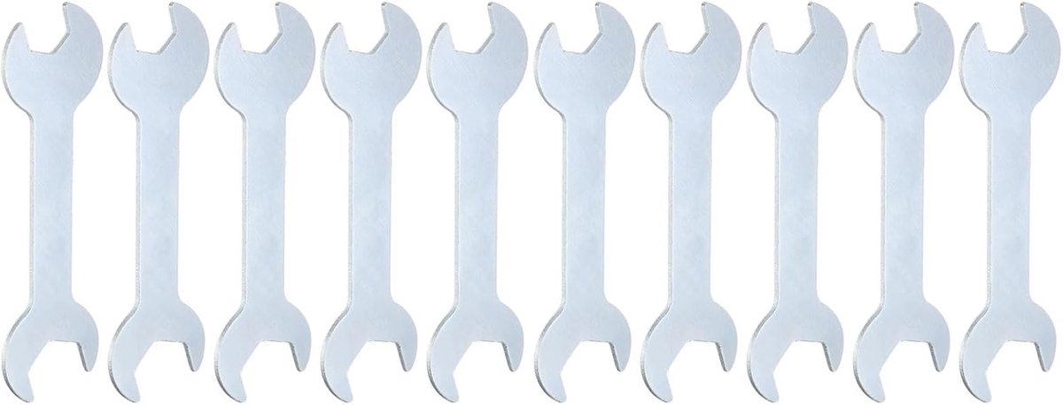 10 stuks 10 mm x 14 mm dubbele steeksleutel metrisch dun 15 graden dikte 1,5 mm vorksleutel verzinkte moersleutel voor auto meubelmontage huishoudelijke reparaties