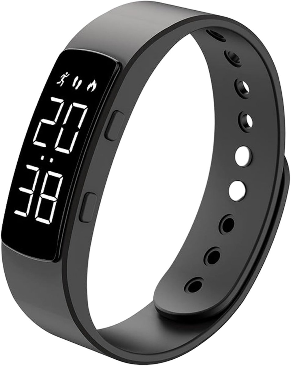 Trillingspolswekker – alarmpolsbandsets met timer – waterdichte slaaphorloge met LED-display – voor mannen en vrouwen – polsband.