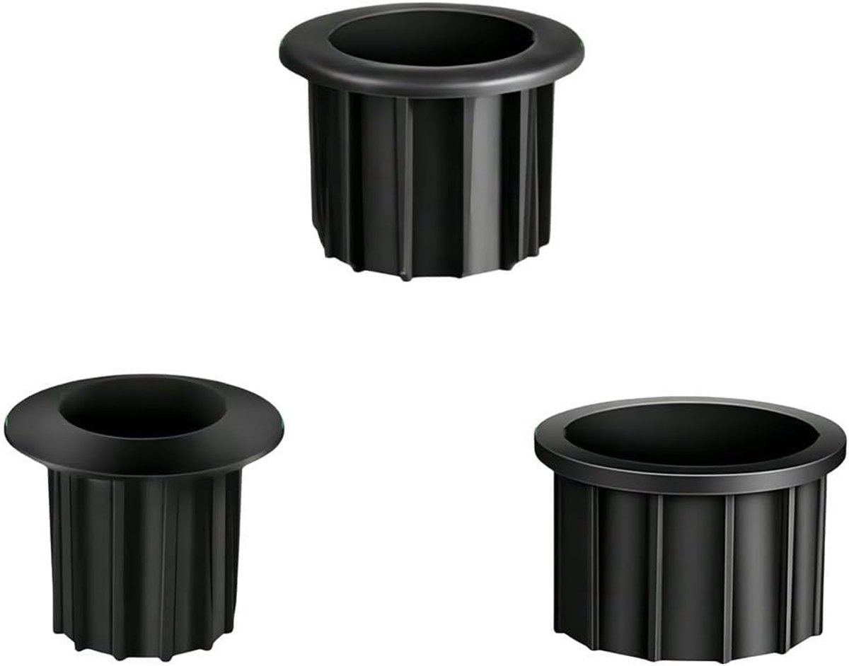 3-Delige Verloopinzetstukken voor parasolstandaard - 48/38/32 mm Middenkolom - Verloopringen - Reductie - Zwarte Plastic Parasolvoetring - Vervangende Onderdelen voor Parasolvoeten